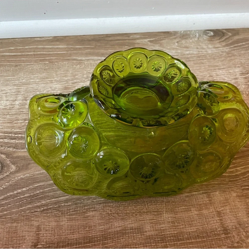 Vintage 1960’s L.E. Smith Glass Moon and Stars Banana Boat - Picture 3 of 15